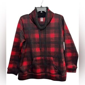 St.John’s Bay Women’s Red Plaid Pullover Sweatshirt/Sweater Size Large